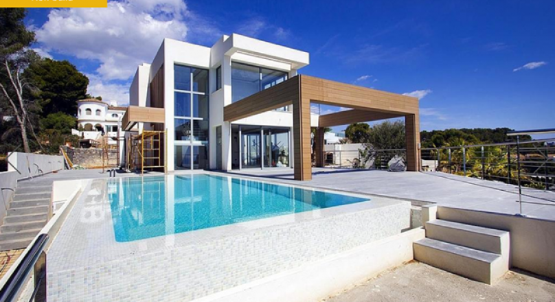 Newly built modern luxury villa with frontal sea views in Benissa La Fustera